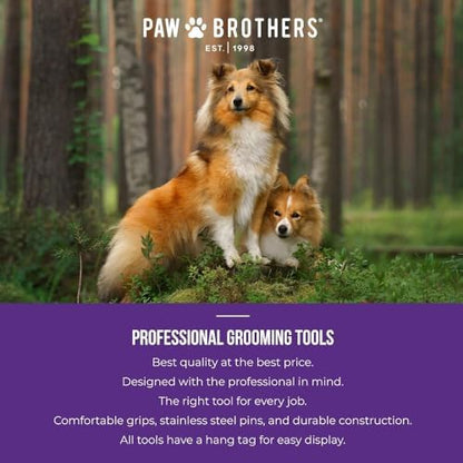 Paw Brothers Soft Pin Curved Slicker Brush for Dogs, Coated Tips, Maximum Coverage, Gentle on Skin, Size 3" x 5.5", Small - Image 6