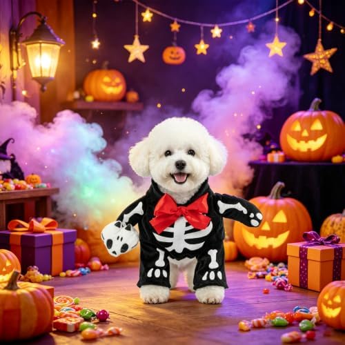 NACOCO Halloween Dog Funny Costume Pet Horror Skeleton Clothes Dog Wonderful Christmas Clothes for Small to Large Dog and Cat(Skeleton,XS) - Image 5