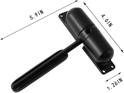 Door Closer Automatic Safety Spring Door Closer – Easy to Install to Convert Hinged Doors to Self-Closing– Black