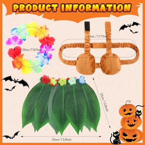Huhumy 3 Pcs Halloween Dog Hawaiian Luau Costume for Small Medium Dog Puppy - Image 2