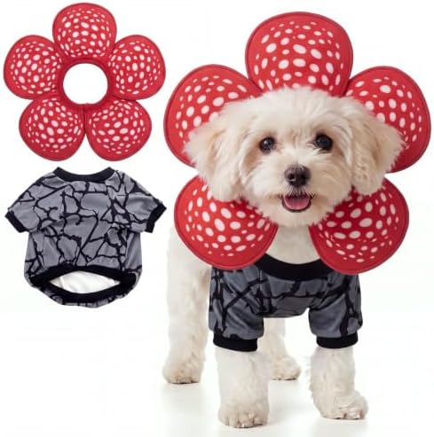 Huhumy 2 Pcs Halloween Carnivorous Flower Pet Costumes, L by Huhumy
