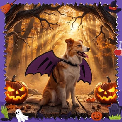 Dog Dragon Wings, Halloween Dragon Costume for Dog Cat, Purple, L - Image 3