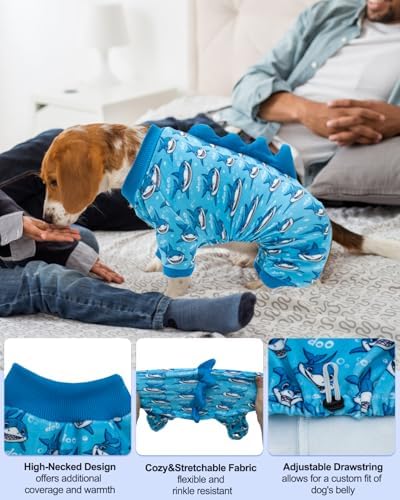 CuteBone Shark Costume Dog Pajamas, Stretchy Spandex Crystal Velvet Sleepwear Coat for Small Dogs, Soft & Warm Pet Outfit Clothes for Cold Weather, Cozy Pullover Design COSP07XS - Image 3