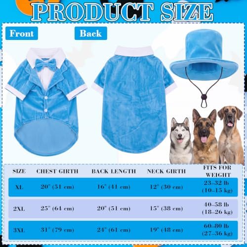 Dansydaisy 2 Pcs Halloween Orange and Blue Tuxedo Dog Costumes, Blue, XL - Image 2
