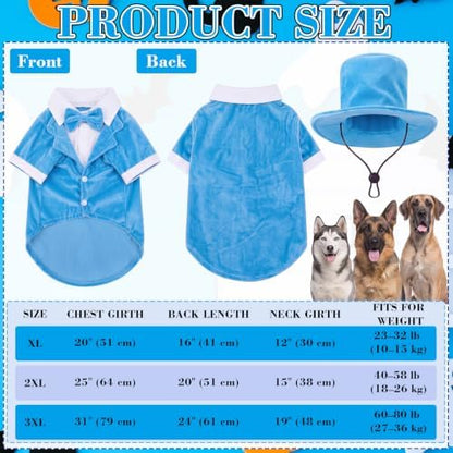 Dansydaisy 2 Pcs Halloween Orange and Blue Tuxedo Dog Costumes, Blue, XL - Image 2