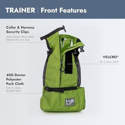 K9 Sport Sack Trainer - X-Small, Greenery - Ideal for Dogs with 9-12” Back Length - Backpack-Style Training Carrier - Meant for Quick, Non-Strenuous Activities