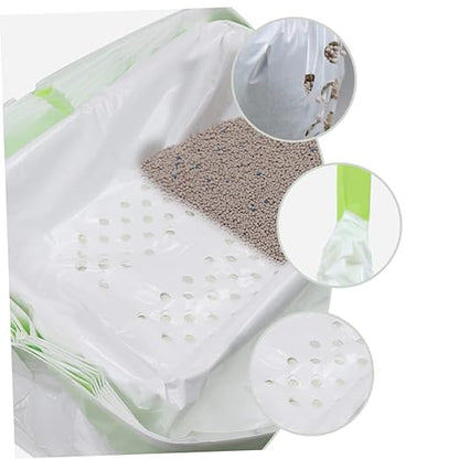 Mipcase 7pcs Cat Litter Filter Bags Design for Convenient Pet Waste Disposal White Litter Cleaning Supplies