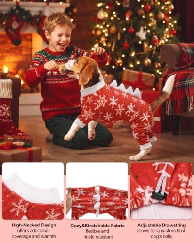 CuteBone Dinosaur Costume Halloween Christmas Dog Pajamas, Stretchy Spandex Crystal Velvet Sleepwear Coat for Small Dogs, Soft & Warm Pet Outfit Clothes for Cold Weather, Cozy Pullover Design COSP29L - Image 3