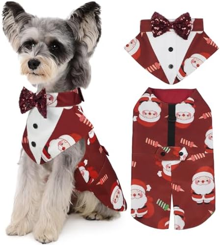 Kuoser Dog Tuxedo, Dog Suit and Bandana Set, Dogs Costume with D-Ring by Kuoser