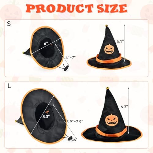 Halloween Candy Corn Dog Adjustable Tuxedo with Black Witch Hat Halloween Puppy Costume Set Halloween Carnival Theme Outfits for Cats Puppy Dog M - Image 4