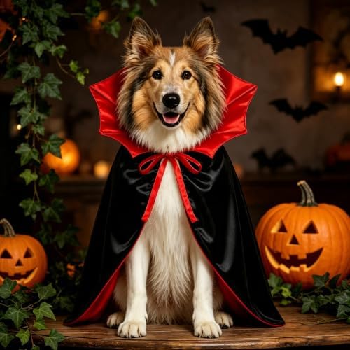Dog Halloween Costumes for Small Medium Dogs, Dog Vampire Cape Cloak - Image 4