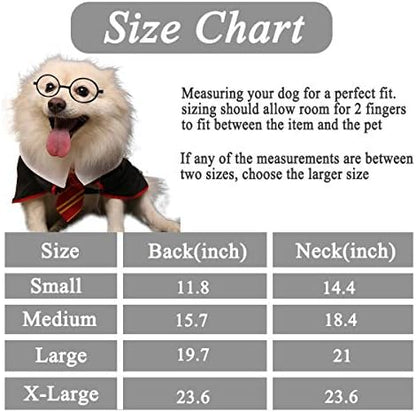 Dog Halloween Costume Pet Wizard Shirt Funny Cat Clothes for Dogs Cats Clothing with Glasses (Large) - Image 2