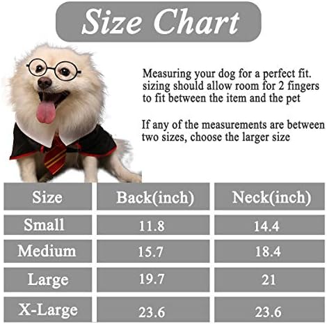 Dog Halloween Costume Pet Wizard Shirt Funny Cat Clothes for Dogs Cats Clothing with Glasses (X-Large,Red) - Image 2