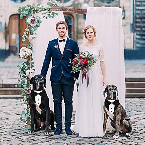 GOYOSWA Dog Tuxedo Suit Wedding Bandana Collar with Bow Tie, Adjustable Formal Dog Tux, Engagement Birthday Tuxedo for Small Medium Large Dogs Pets (Small: Neck 12.5”-21”) (Pack of 3) - Image 5