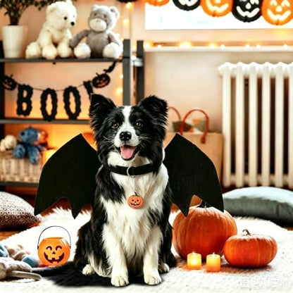 Dog Bat Wings Costumes for Dogs Halloween Party Pet Outfit Black S - Image 6