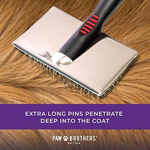 Paw Brothers Professional Grade Extra Long Slicker Brush - Ergonomic Handle, Removes Loose Undercoat and Tangles for Dogs - Image 4