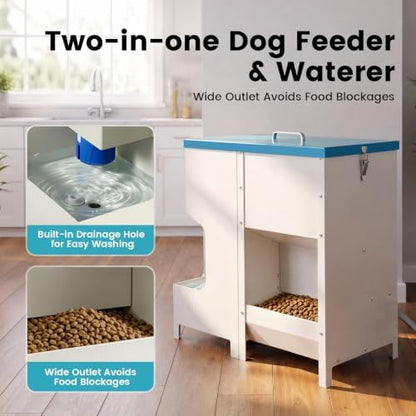 Automatic Dog Feeder and Water Dispenser Gravity Dog Feeder Large Breed