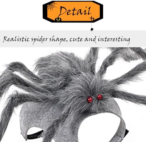 BAMY Halloween Dog Spider Costume Funny Pet Dress Up Clothes Creativity Gray Araneid Cosplay Apparel (S (Chest Circumference 11.8-16.5")) - Image 3