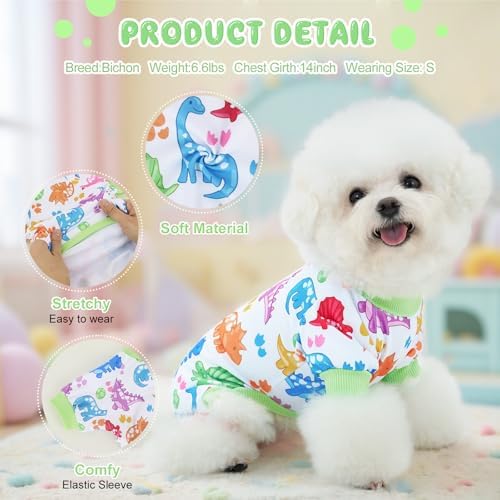 XPUDAC 4 Pack Dog Pajamas for Small Dogs Soft Pjs Onesies Clothes, M - Image 2