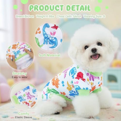 XPUDAC 4 Pack Dog Pajamas for Small Dogs Soft Pjs Onesies Clothes, M - Image 2