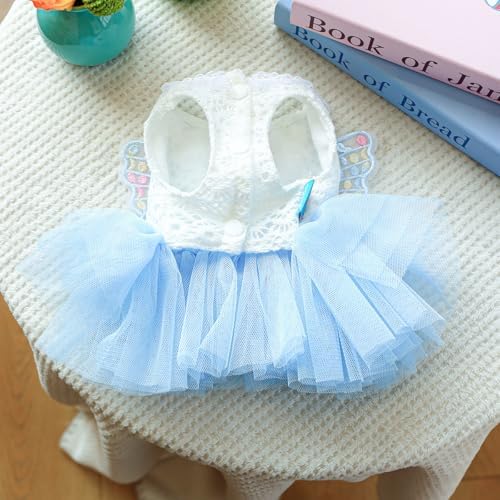 Fashion Sweet Puppy Dog Blingbling Princess Skirt Pet Dog Lace Cake Camisole Tutu Dress B-Light Blue XL - Image 4