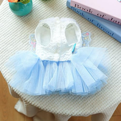 Fashion Sweet Puppy Dog Blingbling Princess Skirt Pet Dog Lace Cake Camisole Tutu Dress B-Light Blue XL - Image 4