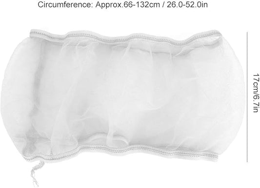 Alvinlite 2 Pieces Bird Cage Cover Seed Feather Catcher Birdcage Nylon Mesh Net Cover Soft Skirt Guard,Bird Cage Accessory(White)