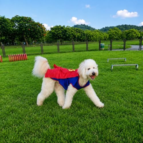 Mighty Supa Man Pet Halloween Costume with Cape - Large Breed Dog Funny Clothes Outfit Apparel (4X-Large) by POPERIE