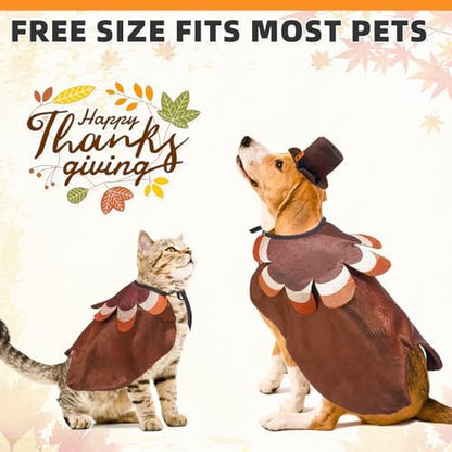 KOOLTAIL Dog Thanksgiving Costume, Thanksgiving Turkey Cape and Hat Set for Small Medium Large Dogs Cats Puppy, Funny Dog Witch Clothes Cosplay Dress Wizard Outfit Mantle Apparel for Holiday Party L - Image 5