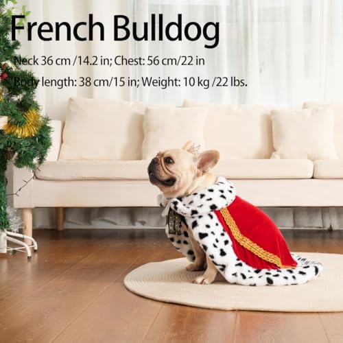 Lovelyshop Royal Velvet Pet Cloak with Fur Trim for Cats & Dogs, Red-M/Oversize - Image 5