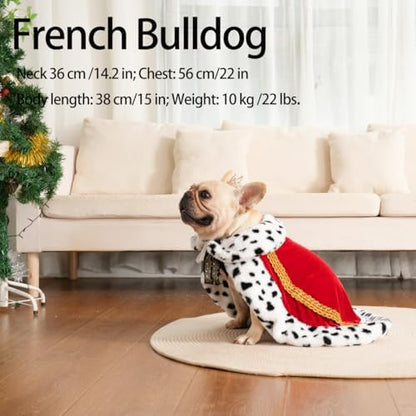 Lovelyshop Royal Velvet Pet Cloak with Fur Trim for Cats & Dogs, Red-M/Oversize - Image 5