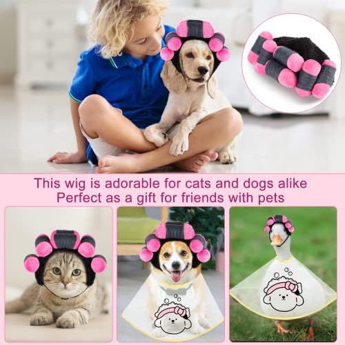 Spa Day Dog Costume Cosplay Wig, Curly Hair Pet Cat Wigs for Halloween Parties Dog Hats Wigs for Small Medium and Large Dogs Adjustable(Pet Head Circumference 8-27 inches) - Image 6