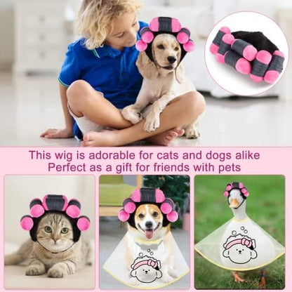 Spa Day Dog Costume Cosplay Wig, Curly Hair Pet Cat Wigs for Halloween Parties Dog Hats Wigs for Small Medium and Large Dogs Adjustable(Pet Head Circumference 8-27 inches) - Image 6