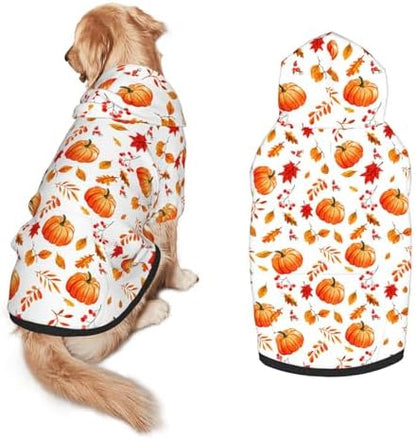 Fall Dog Costume Maple Leaves Thanksgiving Cosplay Clothes Sweaters Outfits Pullover Pets' Sweatshirt Hoodies with Pocket for Medium Large Dogs-L by PAUSEBOLL