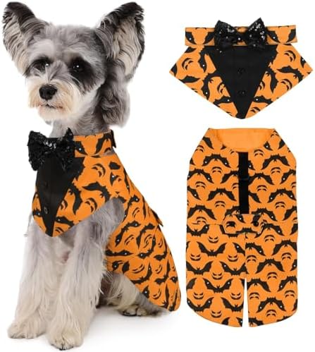 Kuoser Dog Tuxedo, Dog Suit and Bandana Set, Dogs Costume with D-Ring by Kuoser