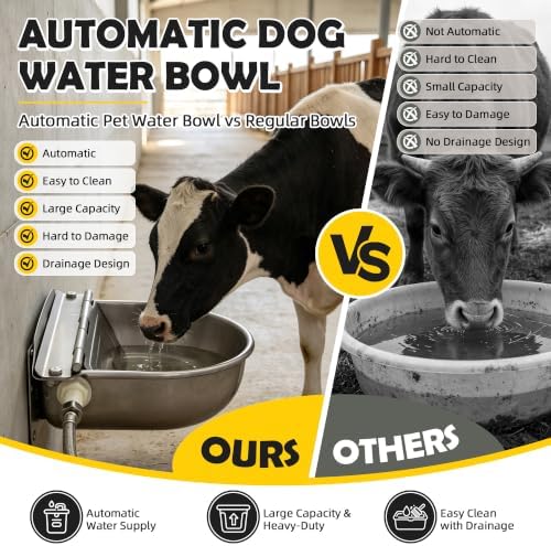 Stainless Steel Automatic Livestock Waterer with Float Valve Fit 3/4''GHT