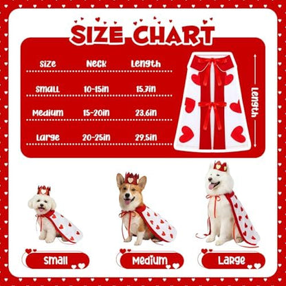Hillban Halloween Dog King Costumes Heart Crown Queen Pet Cloak Set S - Image 3
