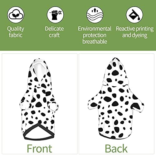 Fashion Pet Dog Cat Hoodies, Dalmation Print Pet Clothes Puppy Winter Sweatshirt Warm Sweater Coat Jacket XS - Image 7
