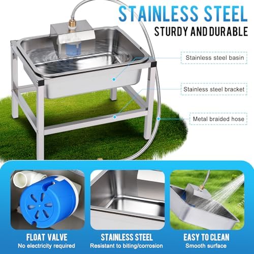3Gal Automatic Dog Water Bowl Dispenser for Large Dogs Outdoor