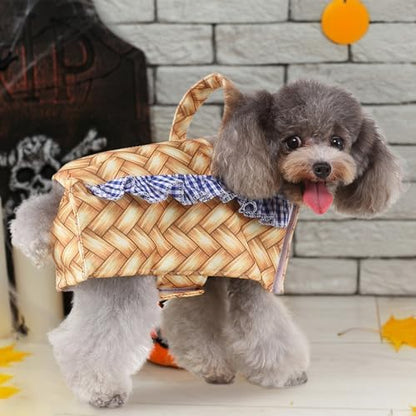 Basket Dog Costume for Small Medium Dogs - Halloween Christmas Birthday Party Pet Costume Clothes Outfit - Image 7