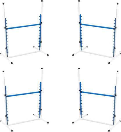 Better Sporting Dogs 4 Pack Adjustable Dog Agility Bar Jumps w/Cup Strips | Competition-Style Jump Cups for Height Class & Safe Displacement
