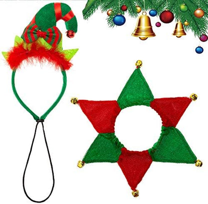 PAWCHIE Elf Christmas Hat Set - Dog & Cat Costume, Small Size - Image 3