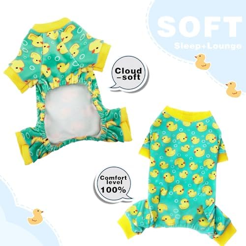 Paiaite Dog Pajamas Onesie: Comfortable Four-Legged Apparel for Small, Medium, & Large Dogs, Polyester Material for Comfort, Wrinkle Resistance, Moisture Wicking, and Stretchiness Yellow Duck 3XL - Image 6