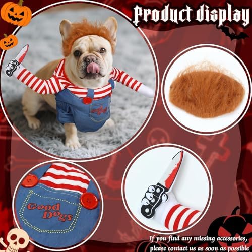 T2Y Dog Halloween Costumes, Chucky Dog Costume for Large Dog - Image 5