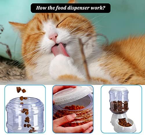 Gray 3 Gallon Gravity Dog Feeder - Automatic Food Dispense for Large Dogs, Easy to Clean