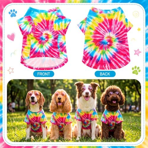 Hillban 5 Pcs Hippie Dog Costume Halloween Pet Costume Accessories, M - Image 2