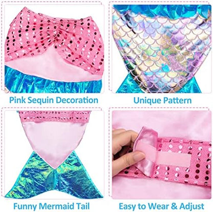 Mermaid Dog Halloween Costumes - Funny Shiny Dog Clothes Mermaid Costume for Small to Medium Dogs Puppy, Pet Cat Cosplay Outfit Apparel for Christmas Birthday Parties Photo Props - Image 3