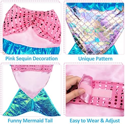 Mermaid Dog Costumes - Funny Shiny Halloween Mermaid Costume for Small to Medium Dogs Puppy, Pet Cat Cosplay Outfit Apparel for Christmas Birthday Parties Photo Props - Image 3