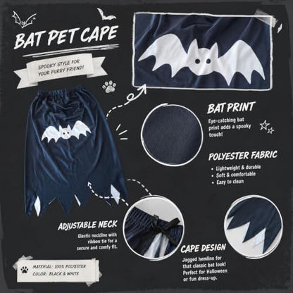 Halloween Dog Costume, Bat Halloween Dog Cape for Medium Large Pets(L) - Image 2