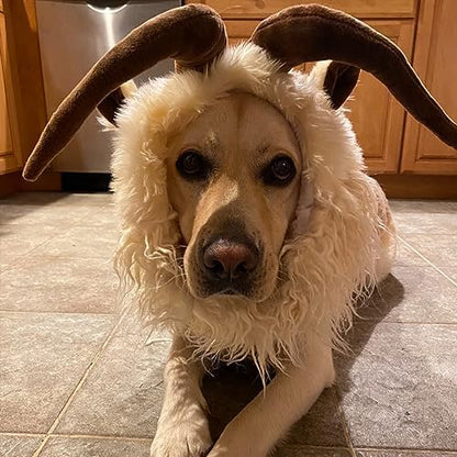 Onmygogo Funny Pet Reindeer Moose Costumes for Dog, Cute Furry Pet Wig for Halloween Christmas, Pet Clothing Accessories - Image 7